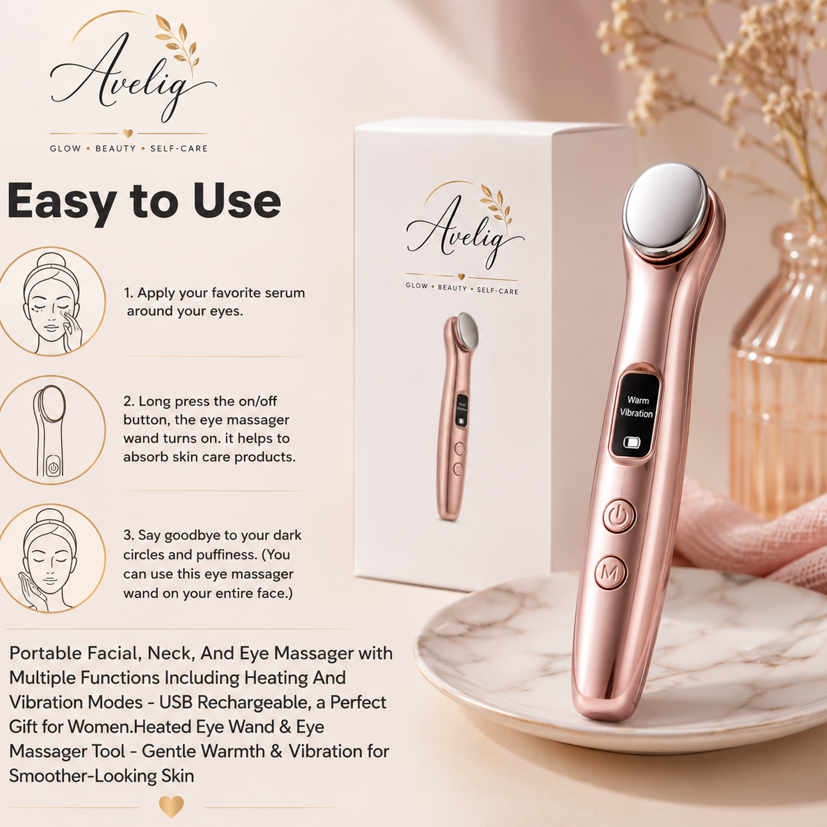 Aveliq Heated Eye & Face Massage Wand
