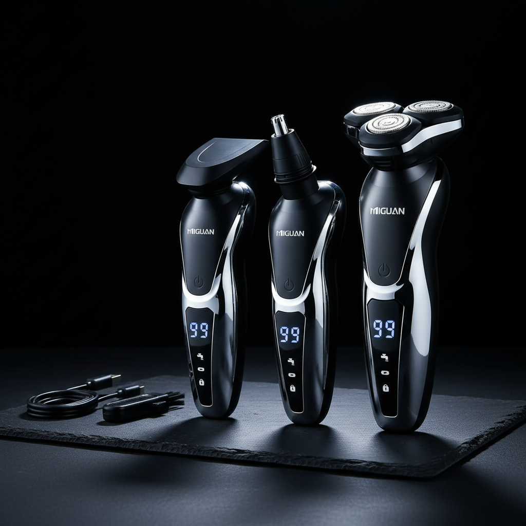 Aveliq Glow 3-in-1 Men's Grooming Kit on dark charcoal surface